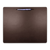 Chocolate Brown Leatherette Conference Pad with Pen Well, 17 x 14